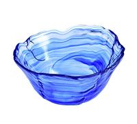 QRATIE Tazón De Vidrio De Tinta De Estilo Japonés, Tazón De Ensalada Azul, Frutero For El Hogar, Vajilla Creativa, Tazón De Postre De 6,8 Pulgadas, Tazón For Servir Sopa Irregular (Size : 17cm)
