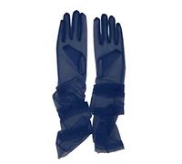QRBTSCL Guantes largos de tul de malla para mujer, de ópera, para fiesta, 68,5 cm, longitud al codo, para mujer, Azul marino, Talla única