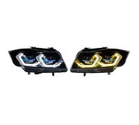 QRDKKL Juego De Faros Delanteros Para E90 Serie 3 2005-2012 318I 320I 325I Faros Delanteros LED DRL Lente Proyector Luces Automotrices Para Automóvil Faro Principal(Rhd,Xenon AFS)