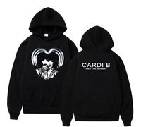 QRDLKERL Cardi B Am I The Drama Magnet Sudadera con Capucha gráfica Vintage para Hombre y Mujer, Estilo Hip-Hop, Ropa de Calle, Camisetas de Manga Larga, Jersey de Gran tamaño Estilo Harajuku