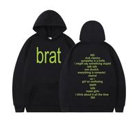 QRDLKERL Sudadera con Capucha de Charli XCX con la invitada Especial Shygirl, álbum de Brat, Vintage, Holgada, Informal, para Hombre y Mujer