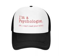 QREUIAJX Personalizada Soy un psicologoNo, no Puedo Leer tu Mente, Gorra de béisbol Ajustable psicológica Escolar, Sombrero de Camionero Spring Dad Hat