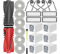 Qrevo S5V Accesorios Recambios para Roborock Qrevo Edge S5A / Qrevo Curv/Qrevo Curv S5X /Qrevo Edge/Qrevo 5AE Repuestos Kit 2 Cepillos Principales 6 Bolsas Polvo 4 Filtros 6 Paños 4 Cepillos Laterales