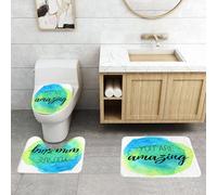 QRFASFZO Alfombra Baño 3 Piezas,Absorbente Alfombrillas baño de Pelo Largo y Alfombrillas para Inodoro,Antideslizante y Lavable,Estilo de Vida, Eres increíble, Cita inspiradora sobre diseño de Pin