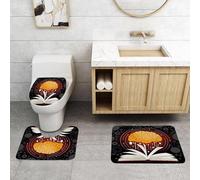 QRFASFZO Alfombra Baño 3 Piezas,Absorbente Alfombrillas baño de Pelo Largo y Alfombrillas para Inodoro,Antideslizante y Lavable,El Conocimiento Enciende el Poder del Cerebro, el Cerebro: los Libros