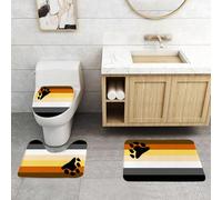 QRFASFZO Alfombra Baño 3 Piezas,Absorbente Alfombrillas baño de Pelo Largo y Alfombrillas para Inodoro,Antideslizante y Lavable,Señal de Sexo Gay Movimiento LGBTQ Oso Pareja LGBT Banner Formato Orgu
