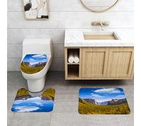 QRFASFZO Alfombra Baño 3 Piezas,Absorbente Alfombrillas baño de Pelo Largo y Alfombrillas para Inodoro,Antideslizante y Lavable,Yosemite El Capitan y Half Dome en los Parques Naturales