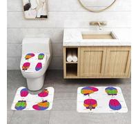 QRFASFZO Alfombra Baño 3 Piezas,Absorbente Alfombrillas baño de Pelo Largo y Alfombrillas para Inodoro,Antideslizante y Lavable,Cerebro Humano Desde Todos los Lados con Secciones