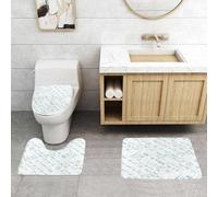 QRFASFZO Alfombra Baño 3 Piezas,Absorbente Alfombrillas baño de Pelo Largo y Alfombrillas para Inodoro,Antideslizante y Lavable,Papel Tapiz de matemáticas sin Costuras sobre Fondo Blanco