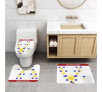 QRFASFZO Alfombra Baño 3 Piezas,Absorbente Alfombrillas baño de Pelo Largo y Alfombrillas para Inodoro,Antideslizante y Lavable,Cadena de neutrones protón de fusión Nuclear educativa