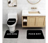 QRFASFZO Alfombra Baño 3 Piezas,Absorbente Alfombrillas baño de Pelo Largo y Alfombrillas para Inodoro,Antideslizante y Lavable,Vete A LA Mierda