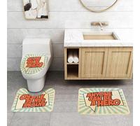 QRFASFZO Alfombra Baño 3 Piezas,Absorbente Alfombrillas baño de Pelo Largo y Alfombrillas para Inodoro,Antideslizante y Lavable,Cita, Mensaje con Bocadillo de diálogo Estilo Pop Art. Todos Pueden se