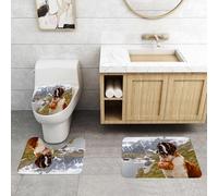 QRFASFZO Alfombra Baño 3 Piezas,Absorbente Alfombrillas baño de Pelo Largo y Alfombrillas para Inodoro,Antideslizante y Lavable,El Perro y Las montañas Son Dos Hermosos Regalos Que Dios Nos DIO.