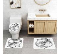 QRFASFZO Alfombra Baño 3 Piezas,Absorbente Alfombrillas baño de Pelo Largo y Alfombrillas para Inodoro,Antideslizante y Lavable,Heráldica del escorpión, Signo Zodiacal de Escorpio