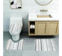 QRFASFZO Alfombra Baño 3 Piezas,Absorbente Alfombrillas baño de Pelo Largo y Alfombrillas para Inodoro,Antideslizante y Lavable,Fondo de Pantalla de árbol sin Costuras con patrón Vectorial de árbole