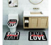 QRFASFZO Alfombra Baño 3 Piezas,Absorbente Alfombrillas baño de Pelo Largo y Alfombrillas para Inodoro,Antideslizante y Lavable,Vive, ríe, ama, Diferentes Palabras de sabiduría de la época Victorian