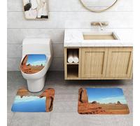 QRFASFZO Alfombra Baño 3 Piezas,Absorbente Alfombrillas baño de Pelo Largo y Alfombrillas para Inodoro,Antideslizante y Lavable,Monument Valley en el Parque Tribal Navajo Entre Utah y Arizona, EE. U