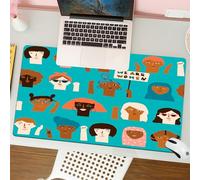 QRFASFZO Alfombrilla Ratón,XXL 80x30 cm Mouse Pad Grande Gaming, Alfombrilla Antideslizante,Tapete Escritorio con Bordes Cosidos,Patrón sin Costuras con rostros Femeninos Diversos de Diferentes etnia