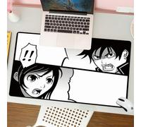 QRFASFZO Alfombrilla Ratón,XXL 80x30 cm Mouse Pad Grande Gaming, Alfombrilla Antideslizante,Tapete Escritorio con Bordes Cosidos,Típica Tira de cómic Japonesa con Pelea Entre un Chico y una Chica.