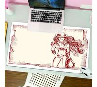 QRFASFZO Alfombrilla Ratón,XXL 80x30 cm Mouse Pad Grande Gaming, Alfombrilla Antideslizante,Tapete Escritorio con Bordes Cosidos,Vaquera Joven Sexy Occidental con Lazo Estilo Papel Viejo Fondo FR