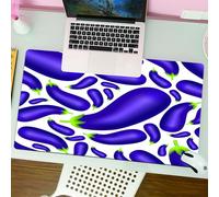 QRFASFZO Alfombrilla Ratón,XXL 80x30 cm Mouse Pad Grande Gaming, Alfombrilla Antideslizante,Tapete Escritorio con Bordes Cosidos,Berenjena, Deliciosas berenjenas en representación Abstracta, Plato FR