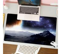 QRFASFZO Alfombrilla Ratón,XXL 80x30 cm Mouse Pad Grande Gaming, Alfombrilla Antideslizante,Tapete Escritorio con Bordes Cosidos,Decoración de Arte Espacial Abstracto, Ciencia de la Galaxia, Naturale