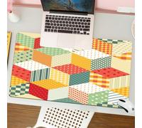 QRFASFZO Alfombrilla Ratón,XXL 80x30 cm Mouse Pad Grande Gaming, Alfombrilla Antideslizante,Tapete Escritorio con Bordes Cosidos,Patrón de Patchwork sin Costuras. Estrellas Brillantes con Parches de