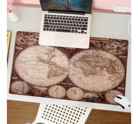 QRFASFZO Alfombrilla Ratón,XXL 80x30 cm Mouse Pad Grande Gaming, Alfombrilla Antideslizante,Tapete Escritorio con Bordes Cosidos,Mapa del Mundo Vintage Wanderlust, Imagen de un Mapa Antiguo en Estilo