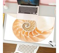 QRFASFZO Alfombrilla Ratón,XXL 80x30 cm Mouse Pad Grande Gaming, Alfombrilla Antideslizante,Tapete Escritorio con Bordes Cosidos,Decoración de geometría Sagrada, Concha de Nautilus Que Muestra Las cá