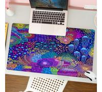 QRFASFZO Alfombrilla Ratón,XXL 80x30 cm Mouse Pad Grande Gaming, Alfombrilla Antideslizante,Tapete Escritorio con Bordes Cosidos,Diseño Conceptual bajo el mar con corales y un ecosistema en explosión