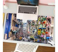 QRFASFZO Alfombrilla Ratón,XXL 80x30 cm Mouse Pad Grande Gaming, Alfombrilla Antideslizante,Tapete Escritorio con Bordes Cosidos,YANGON, Myanmar: Callejón en Yangon Frente al Mercado de Bogyoke, la c
