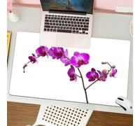QRFASFZO Alfombrilla Ratón,XXL 80x30 cm Mouse Pad Grande Gaming, Alfombrilla Antideslizante,Tapete Escritorio con Bordes Cosidos,Decoración Magenta, orquídeas Silvestres, pétalos, Flores, Rama, román