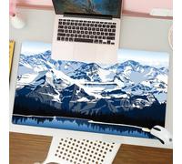 QRFASFZO Alfombrilla Ratón,XXL 80x30 cm Mouse Pad Grande Gaming, Alfombrilla Antideslizante,Tapete Escritorio con Bordes Cosidos,Cubierta de Pato, Paisaje, Dibujos Animados, me Gusta, montaña, Nieve,