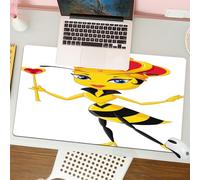 QRFASFZO Alfombrilla Ratón,XXL 80x30 cm Mouse Pad Grande Gaming, Alfombrilla Antideslizante,Tapete Escritorio con Bordes Cosidos,Diseño artístico de Insectos, una Reina Abeja Decorada con una Corona,