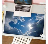 QRFASFZO Alfombrilla Ratón,XXL 80x30 cm Mouse Pad Grande Gaming, Alfombrilla Antideslizante,Tapete Escritorio con Bordes Cosidos,Rayos de Sol, Nubes. Luz del Sol Tras Las Nubes. Luz del Cielo.