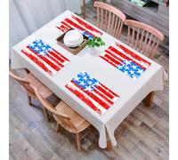 QRFASFZO Juego de 6 PVC Manteles Individuales Lavables,Fácil Limpieza, Antideslizantes, Resistentes al Calor,Arte de la Bandera Estadounidense, Bandera de Graffiti con Estrellas y Rayas Que e,30x45cm