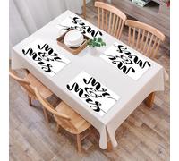 QRFASFZO Juego de 6 PVC Manteles Individuales Lavables,Fácil Limpieza, Antideslizantes, Resistentes al Calor,Letras Negras Pareja, Elegante caligrafía Negra, Escritura Elegante Pareja,30x45cm