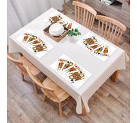 QRFASFZO Juego de 6 PVC Manteles Individuales Lavables,Fácil Limpieza, Antideslizantes, Resistentes al Calor,De una baraja de Cartas, Cuatro Cartas de Rey sobre un Fondo Blanco.,30x45cm