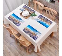 QRFASFZO Juego de 6 PVC Manteles Individuales Lavables,Fácil Limpieza, Antideslizantes, Resistentes al Calor,Ciudad, Horizonte de Dubai, Hermosa Ciudad Cerca del tráfico en su autopista más t,30x45cm