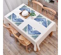 QRFASFZO Juego de 6 PVC Manteles Individuales Lavables,Fácil Limpieza, Antideslizantes, Resistentes al Calor,Fondo de mármol Azul con líneas entrelazadas de Azules y Colores Que NEN el turque,30x45cm