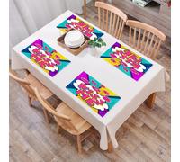 QRFASFZO Juego de 6 PVC Manteles Individuales Lavables,Fácil Limpieza, Antideslizantes, Resistentes al Calor,Bocadillo de diálogo Bésame. Mensaje en Estilo cómic Pop Art.,30x45cm