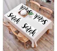 QRFASFZO Juego de 6 PVC Manteles Individuales Lavables,Fácil Limpieza, Antideslizantes, Resistentes al Calor,Letras manuscritas. Caligrafía Moderna en Negro.,30x45cm