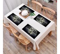 QRFASFZO Juego de 6 PVC Manteles Individuales Lavables,Fácil Limpieza, Antideslizantes, Resistentes al Calor,Sin Miedo a Nada, Moderno, Elegante, Citas motivacionales, tipografía, Lema.,30x45cm
