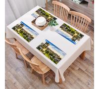 QRFASFZO Juego de 6 PVC Manteles Individuales Lavables,Fácil Limpieza, Antideslizantes, Resistentes al Calor,Ciudad, Vista panorámica histórica de Edimburgo, con monumentos en el Monte Carlto,30x45cm