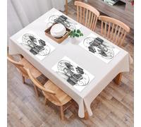 QRFASFZO Juego de 6 PVC Manteles Individuales Lavables,Fácil Limpieza, Antideslizantes, Resistentes al Calor,Un Abrazo de Esqueletos de Novios, rodeados de una decoración ornamentada, Captura,30x45cm