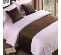 QRGMKL Colcha de Terciopelo de Primera Calidad, Corredor de Bufanda de Cama Suave Que no se desvanece para el Dormitorio, la Sala de Bodas, el hogar, Las Decoraciones-Coffee||260X50cm for 2m Bed