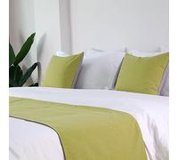 QRGMKL Corredores de Cama del Norte de Europa y Cojines a Juego Corredor de Cama Simple Moderno para el pie de la Cama Bufanda de Cama Suave para el Hotel Dormitorio-Green||2 Pillowcases(45X45cm)