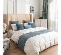 QRGMKL Nueva Colcha de Lujo Bed Runner Northern Europe Bed Scarf Soft Solid Color Bedroom Hotel Bedding Protector - Disponible en Ambos Lados-Blue A||240X45cm for 1.8m Bed