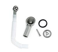 Qrity 1 Pedazo Tubos de Rebosadero, Tubo de Rebosadero para Lavabo Extensible, Interfaz redondo (Tamaño: 41x41mm) Longitud del Tubo 250 mm, Diámetro 26 mm (Diámetro Interior: 21 mm)