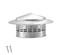Qrity 1 Pieza Cubierta de Chimenea, Protector de Pájaros para Chimenea, Cubierta de Tubo de Techo con Tornillos, para Tubo Extractor de 160mm(6,3")